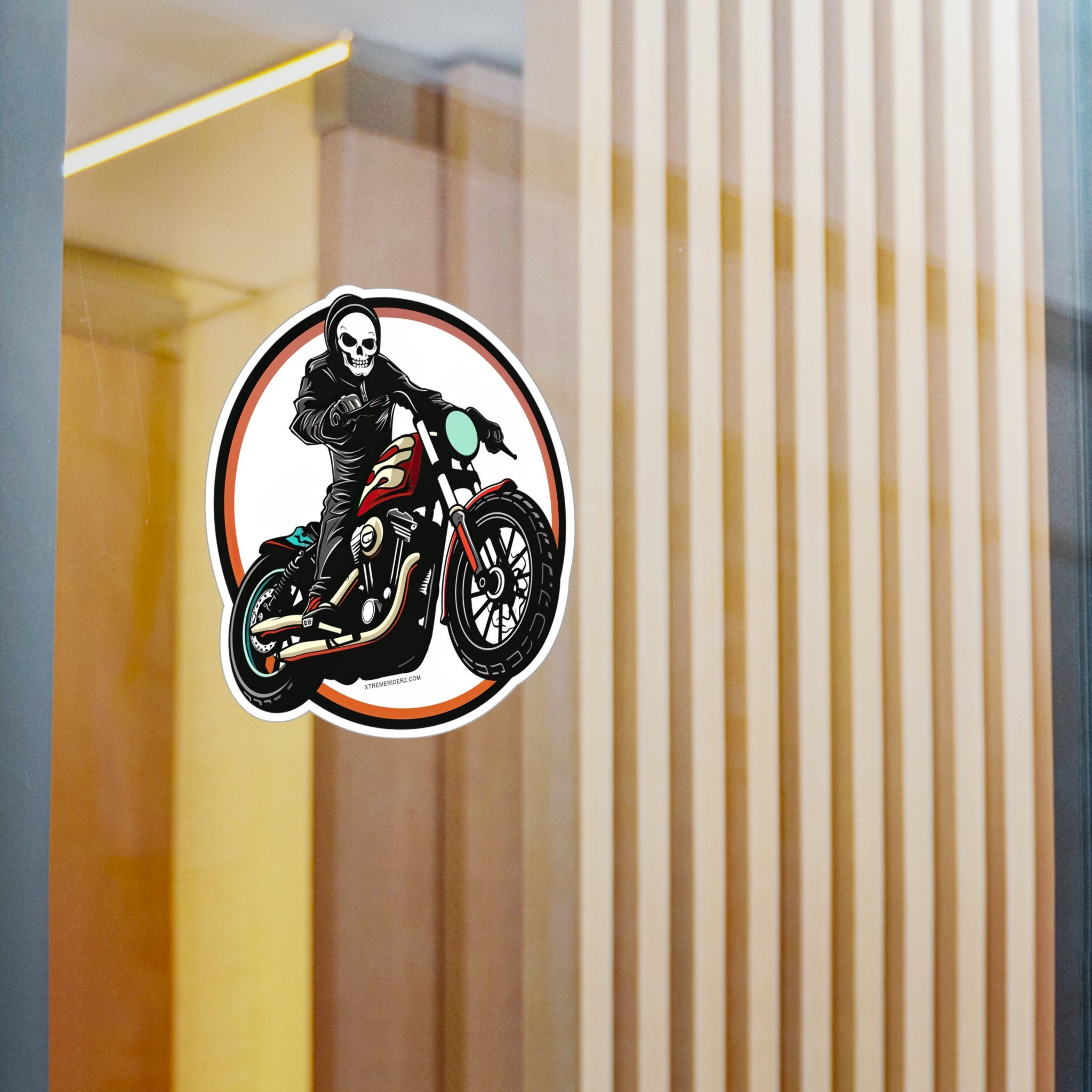 Skeleton on Motorcycle- Xtreme Riderz- Vinyl Decals